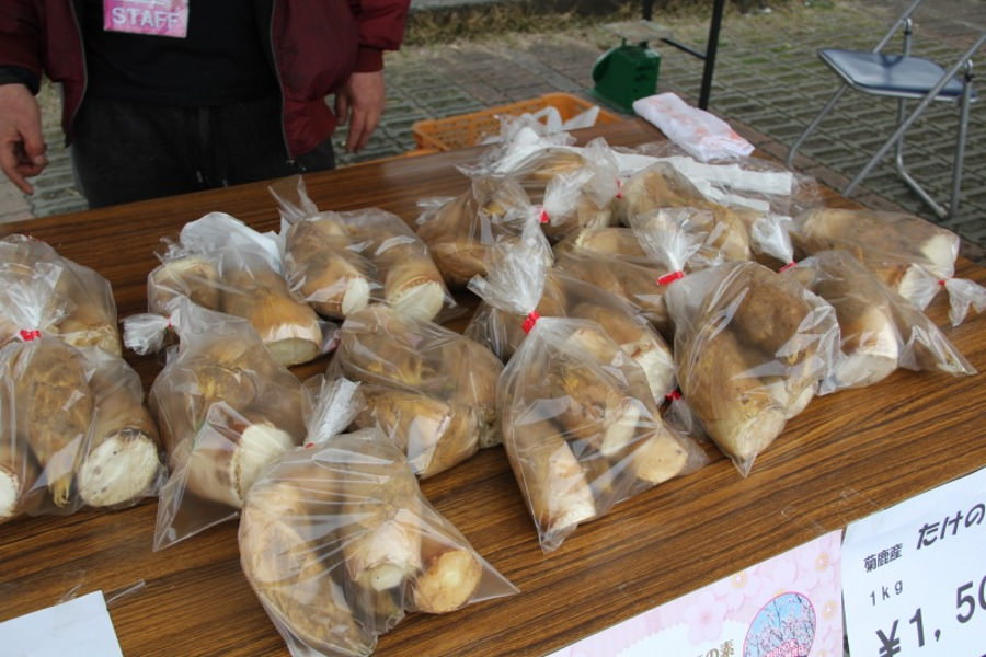 旬のたけのこがズラリ