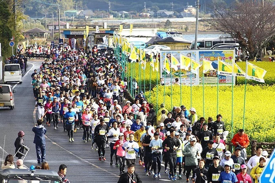 毎年恒例の「いぶすき菜の花マラソン大会」
