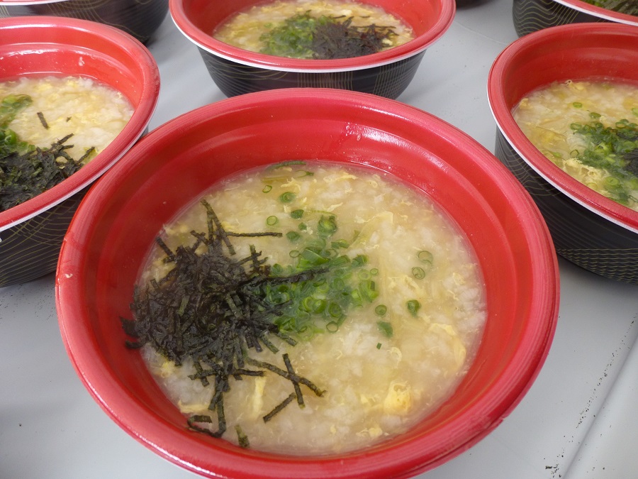 「別府大分毎日マラソン」で販売される限定食の「ふぐ雑炊」 「別府大分毎日マラソン」で販売される限定食の「ふぐ雑炊」