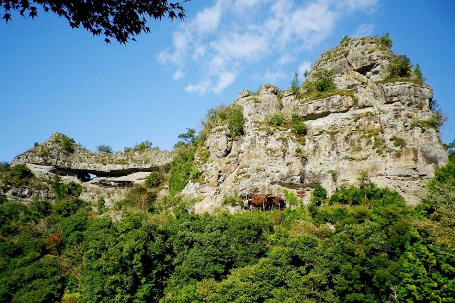 「名勝耶馬渓・古羅漢の景」と呼ばれるビュースポット 「名勝耶馬渓・古羅漢の景」と呼ばれるビュースポット