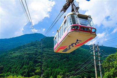 西日本最大級の大型ゴンドラで鶴見岳山頂まで一気に登ります