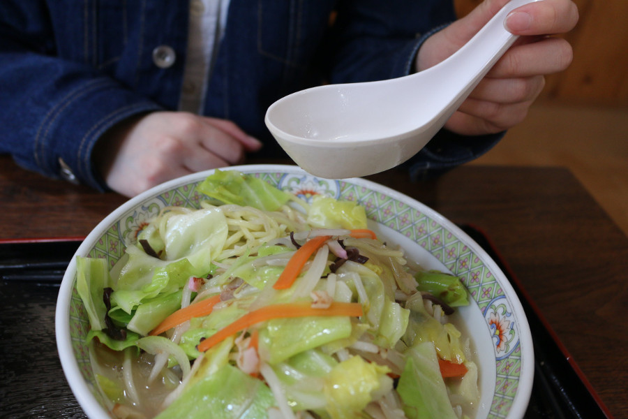 地元で採れた野菜が盛りだくさんの「竹田ちゃんぽん」 地元で採れた野菜が盛りだくさんの「竹田ちゃんぽん」