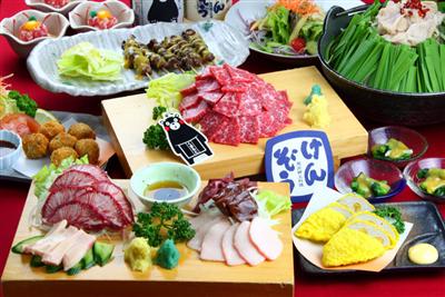 熊本の郷土料理と馬刺しを味わいつくすコース料理
