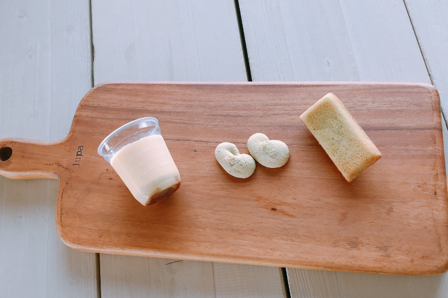 Patisserie Gurimariのそら豆クッキー、そら豆プリン、そら豆フィナンシェ Patisserie Gurimariのそら豆クッキーとそら