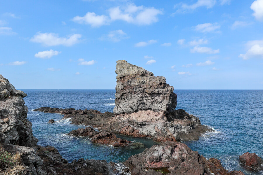 こちらを見てニッコリ笑うゴリラ岩