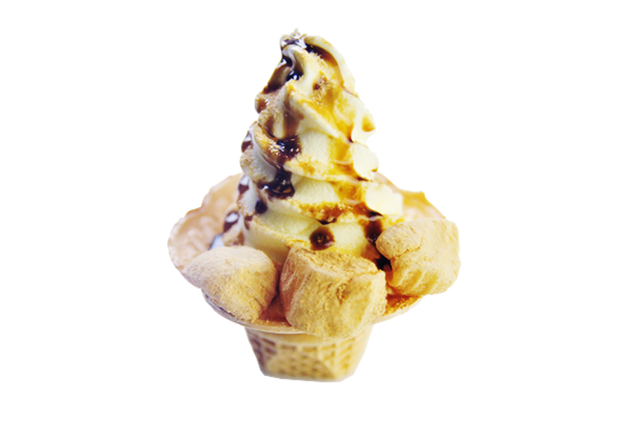 きな粉と黒蜜たっぷりの「桔梗信玄ソフト」 きな粉と黒蜜たっぷりの「桔梗信玄ソフト」