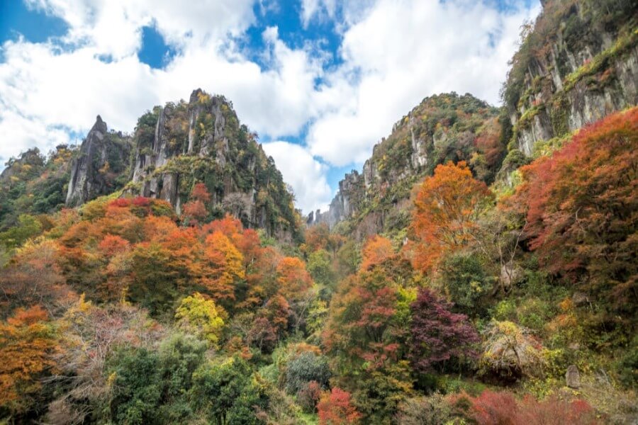 深耶馬渓にある「一目八景」の壮大な自然・景観を活かしたライトアップが楽しめます 深耶馬渓にある「一目八景」