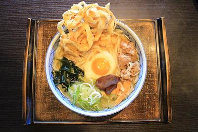 ボリュームたっぷりの晴家うどん
