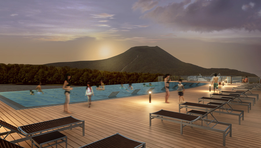 リラックスゾーンも充実の「天空ガーデンスパ」