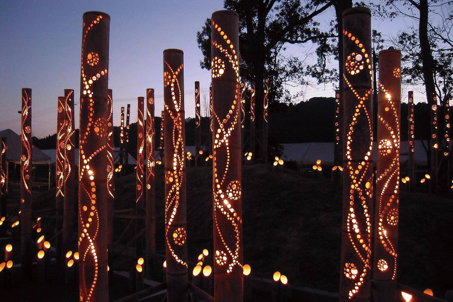 復興のシンボルとして「ONE KYUSHU FES」会場を照らす竹あかり(イメージ) 復興のシンボルとして「ONE KYUSHU FE」会場を照ら