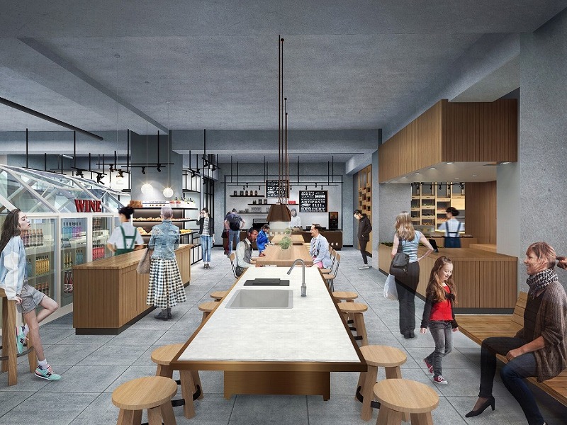 「函館フードマーケットホール シエスタ キッチン」では、多くの店舗がイートインスペースを併設