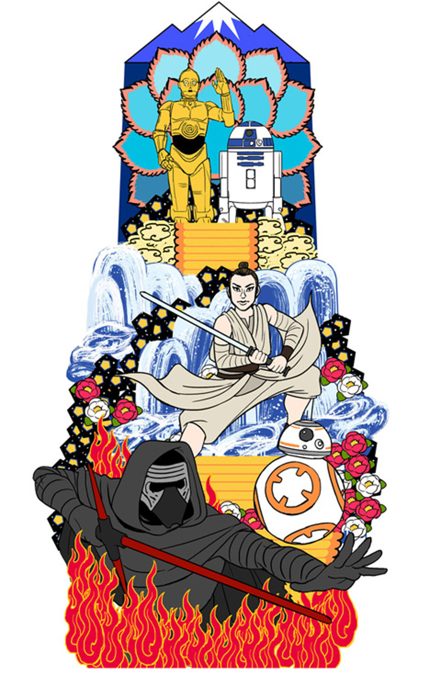 ルーカスフィルム監修の“スター・ウォーズ山笠”のデザイン画(C)2017 Lucasfilm Ltd. All Rights Reserved. ルーカスフィルム監修の“スター・ウォーズ山笠”のデザイン画