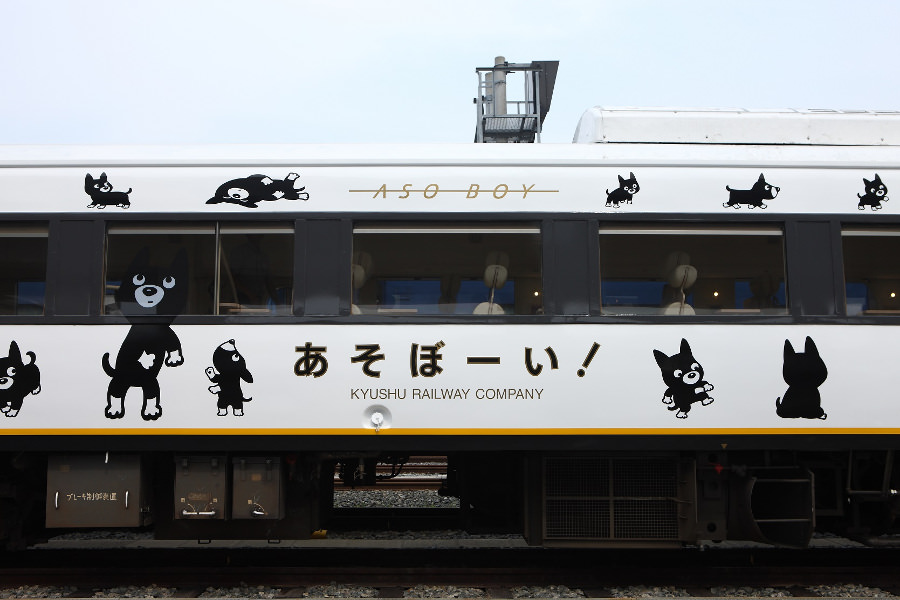 車内はもちろん外観にも様々なポーズの“くろちゃん”がいっぱい