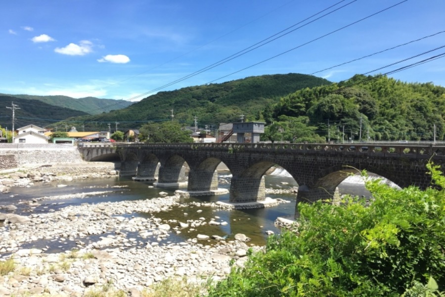 ▲石橋では、日本一の長さを誇る耶馬渓橋 ▲石橋では、日本一の長さを誇る耶馬渓橋