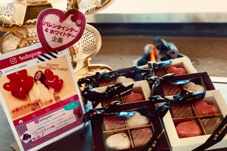 ▲館内で撮影された写真をご自身のインスタに掲載するともれなくハート型のバスアメニティがもらえる