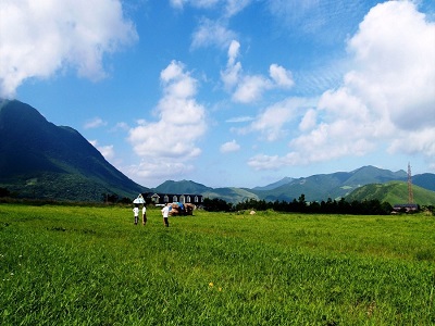 ▲塚原高原を爽快にサイクリング