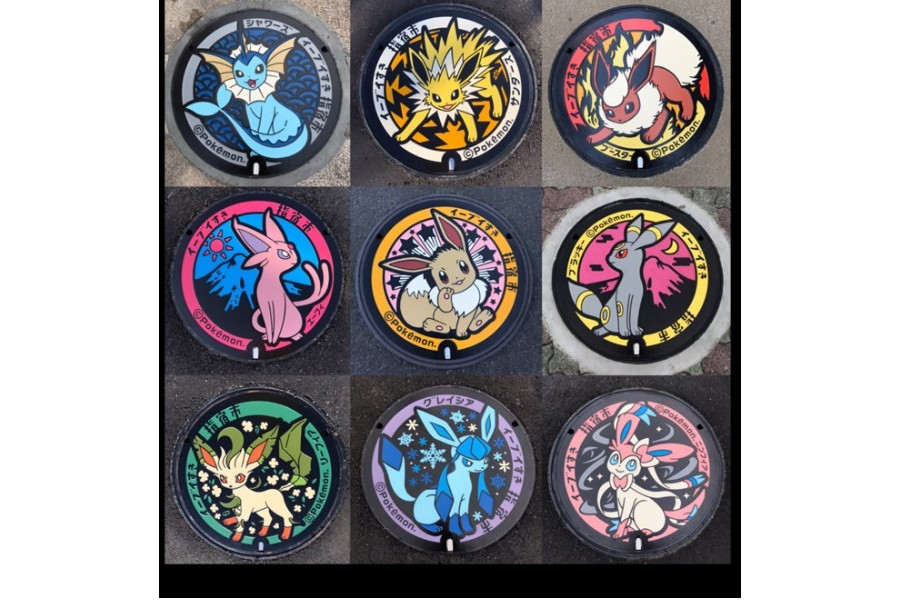 指宿市にイーブイと進化形ポケモンのマンホールが登場 ニュース たびらい 指宿市にイーブイと進化形ポケモンのマンホールが登場 ニュース たびらい