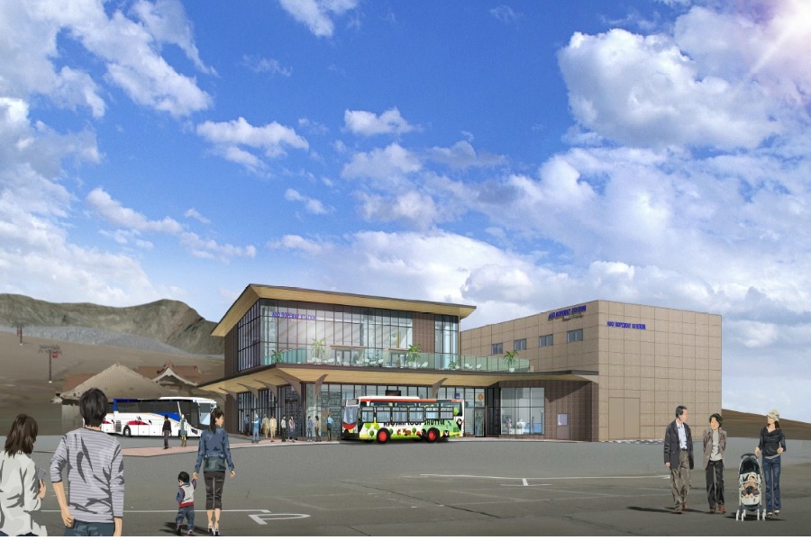 ▲2020年度の運行再開を目指して再建に着手する「阿蘇山ロープウェー」 阿蘇山ロープウェー