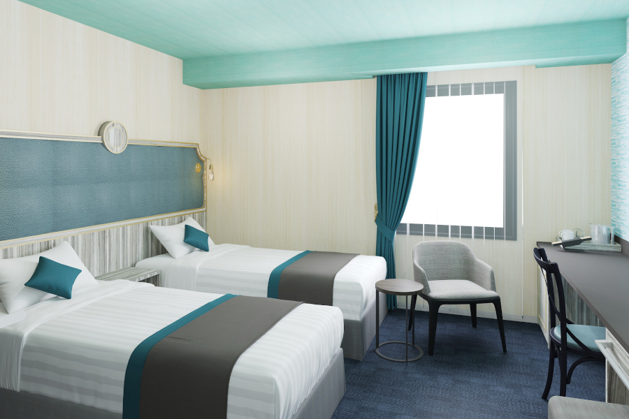 ▲多彩な客室はニーズに合わせて自由に選べますよ(写真はツイン) 多彩な客室はニーズに合わせて自由に選べますよ