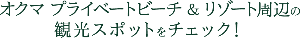 オクマ プライベートビーチ ＆ リゾート周辺の観光スポットをチェック！
