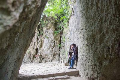 聖域のひとつ、三庫理（さんぐーい）。三角形に切りとられた空間