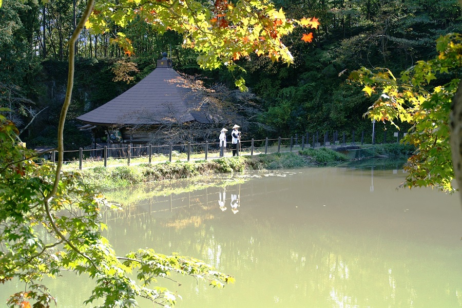 弁天池が広がる25番久昌寺。春はカタクリが咲く