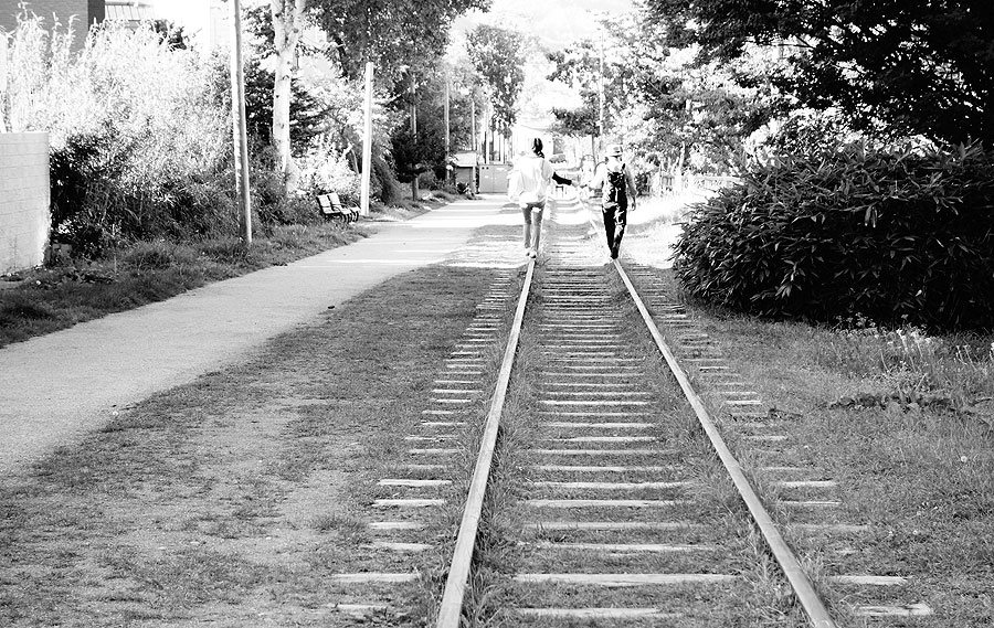 線路上で作品展が行われることも。（川嶋王志さん撮影）