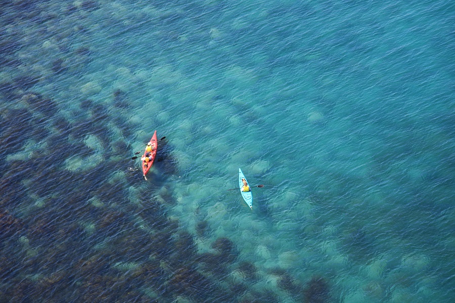 利尻島の美しい海でシーカヤック