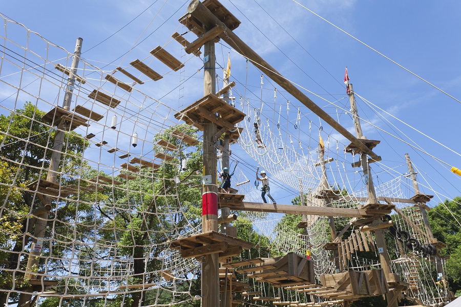 力を合わせてコースを進む「天空の城」