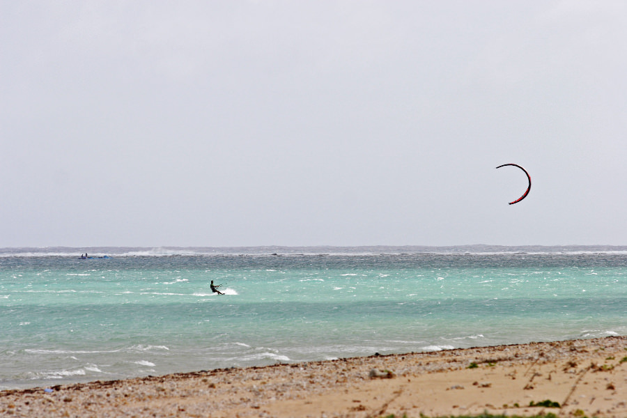 霊域の傍らではマリンスポーツも盛ん（百名ビーチ）