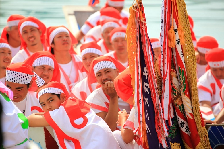 開会式前、笑顔のハーレー