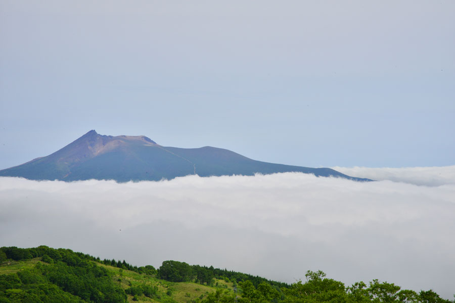 「きじひき高原」には雲海が発生する。写真は秀峰・駒ヶ岳と雲海