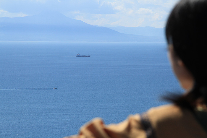 地球岬・太平洋を走る船