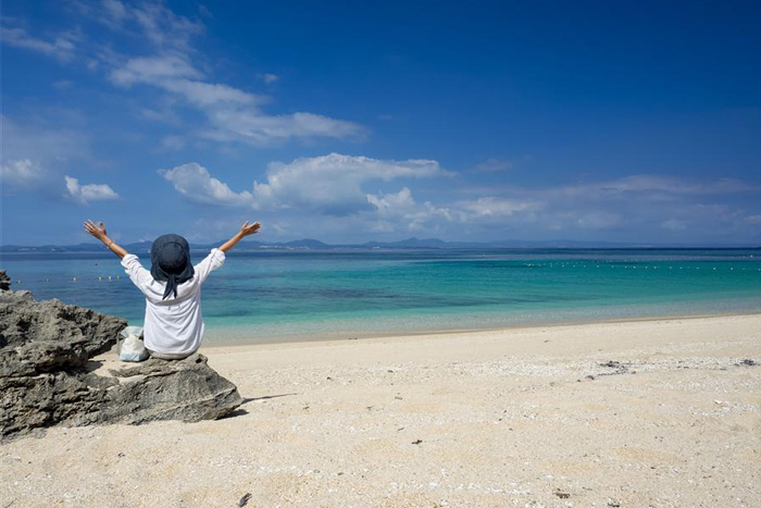 大泊ビーチでリラックス