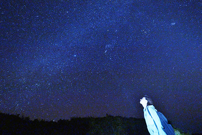 夜は満点の星空を鑑賞