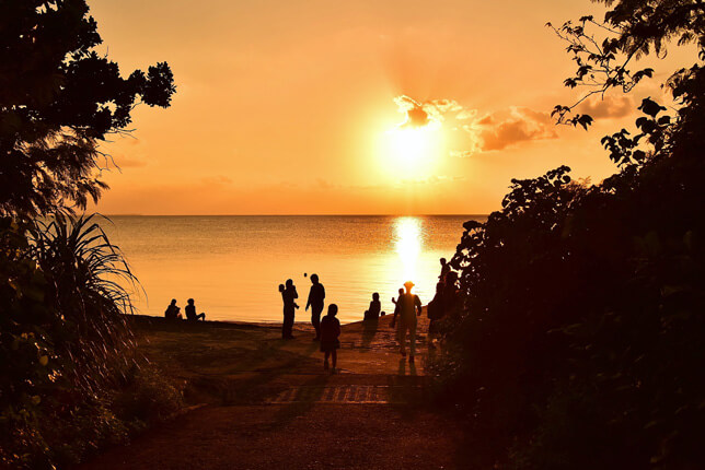 西桟橋から眺める夕日