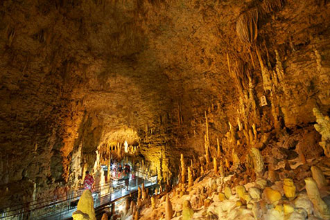 鍾乳洞が崩壊してできた谷間