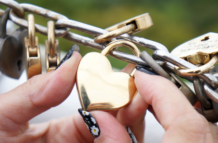 ハート型の南京錠