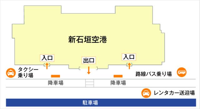 降車場、駐車場の平面図