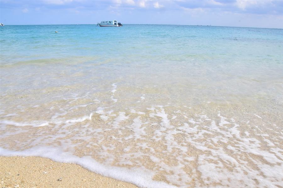 沖合ではグラスボートで海中観光