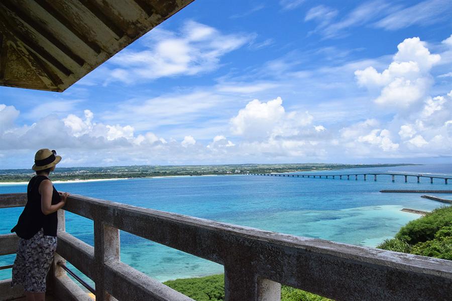 来間大橋のパノラマ