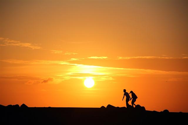 宜野湾マリーナの夕日