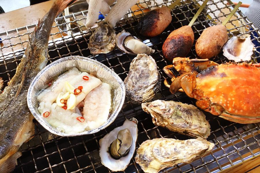 冬季限定で浜焼き小屋がオープン