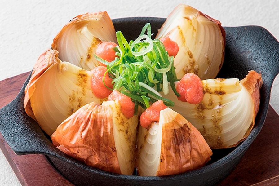 玉ねぎのロースト ～明太昆布ソース～