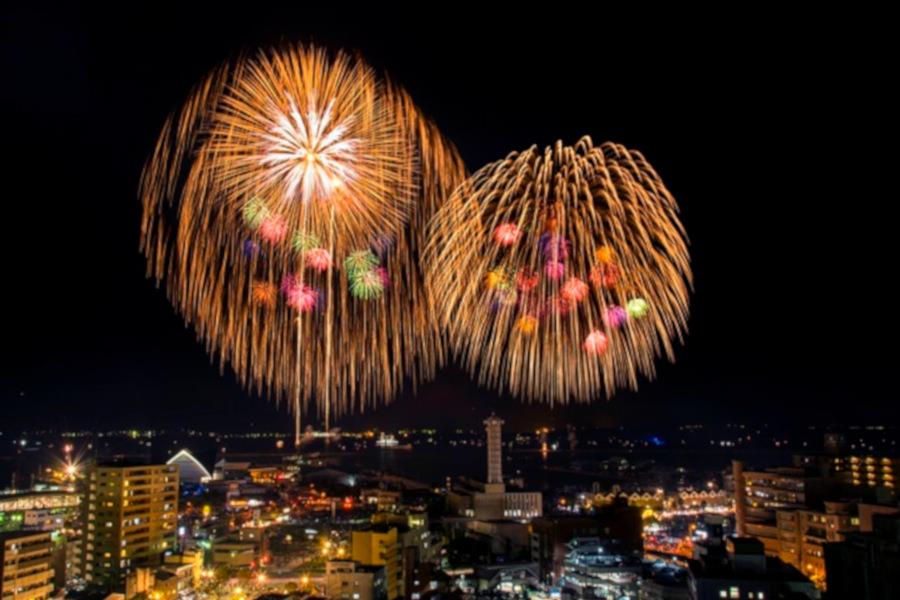 鹿児島の夏の夜空を彩る約15000発の花火