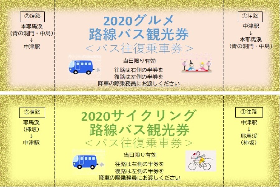 往復バス代に食事代やレンタサイクル代が付いた企画です